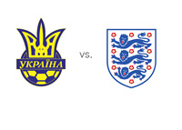 Ukraine vs. England - Team Crests - Football Matchup - WCQ