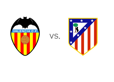 Football Matchup - Valencia vs. Atletico Madrid - Spanish La Liga - Team Logos