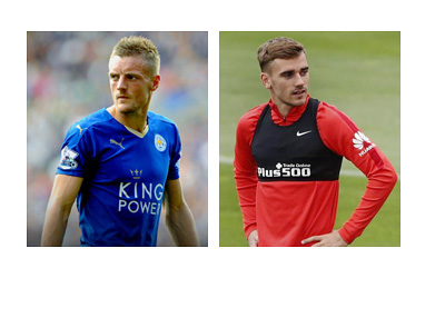 Jamie Vardy and Antoine Griezmann - Collage - Year 2016 - Leicester City and Atletico Madrid