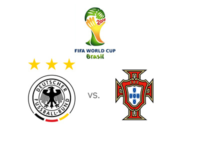 FIFA World Cup 2014 Matchup - Germany vs. Portugal - Team football jersey logos / crests