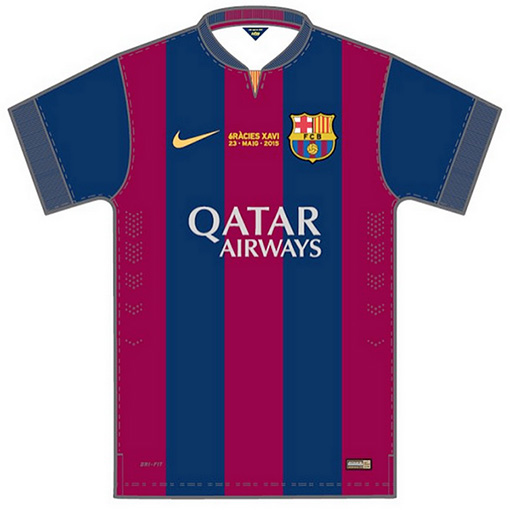 Xavi last La Liga game for Barcelona FC - Special shirt / jersey