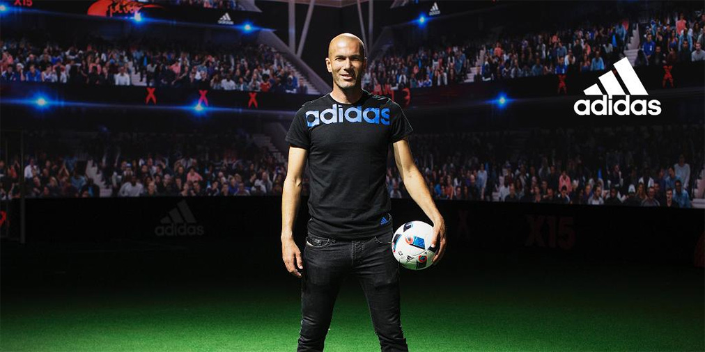 Zinedine Zidane unveiling the EURO 2016 France ball named Beau Jeu