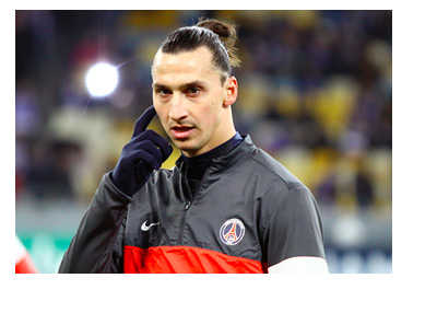 Zlatan Ibrahimovic in his Paris Saint-Germain Warm-up Jersey