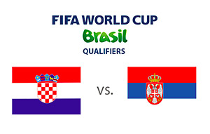 FIFA World Cup Qualifiers - Croatia vs. Serbia - Matchup - Country Flags