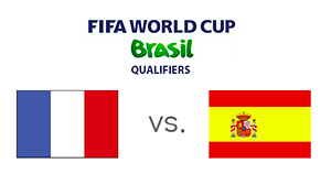 FIFA World Cup Qualifiers - France vs. Spain - Matchup and Flags