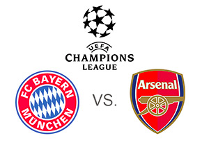 Bayern Munich vs. Arsenal - UEFA Champions League - Matchup and logos