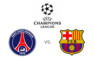 UEFA Champions League - PSG vs. Barcelona - Matchup and Team Logos