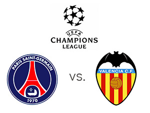 UEFA Champions League - Paris Saint-Germain (PSG) vs. Valencia - Matchup - Team Logos