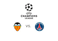 Valencia vs. PSG - UEFA Champions League - Team and tournament logos