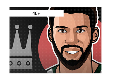 Top athletes that performed in their 40s.  Illustration of Kareem Abdul-Jabbar.