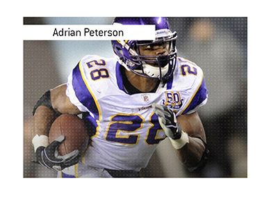 Adrian Peterson of the Vikings holds the record for most rushing yards in a single game.