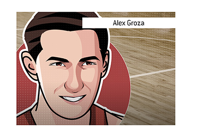 Alex Groza illustration.  The scandal that shook the college basketball world in the early 1950s.