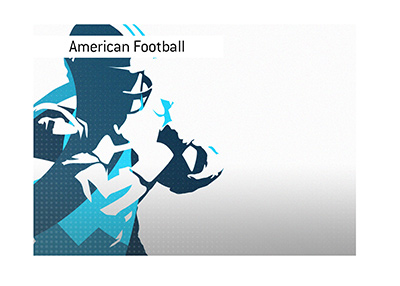 American football player abstract image.  Polygon style art in blue colour.