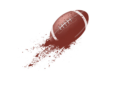 American Football - Stylized drawing / digital painting. Splash effect.