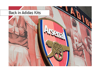 Arsenal FC are back in Adidas kits starting in 2019/20 season.  Emirates stadium photo.