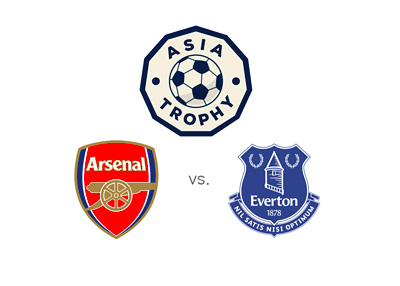Premier League - Asia Trophy 2015 - Arsenal FC vs. Everton FC - Tournament and team logos / badges