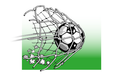 The Ball is in the net - Cartoon - Goal - Euro football - Champions League.