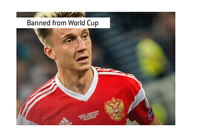 The nations that have been banned from the World Cup.  In photo: Russia attacking forward Alexandr Golovin.