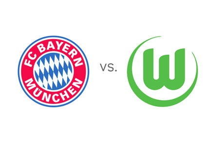 Bayern Munich vs. Wolfsburg - Bundesliga Matchup - Team Logos / Crests