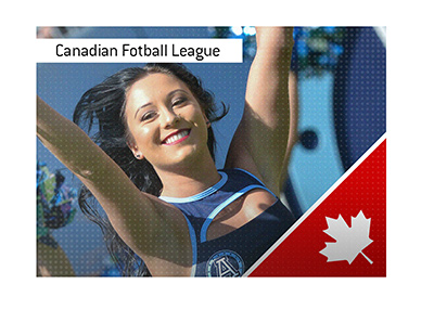 In photo:  Toronto CFL team cheerleader - The Canadian Football League.