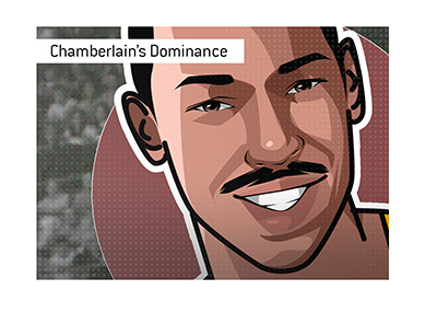 Wilt Chamberlains dominance in the paint.
