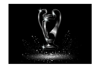 The UEFA Champions League trophy - Illustration on black background.