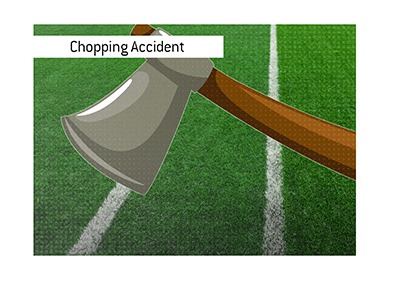 Bizarre wood chopping accident that took place in the NFL locker room.
