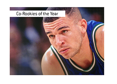 In photo: Jason Kidd playing for the Mavericks in the 1995 season.  Winner of Co-Rookie award.