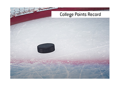 The record for points in a single college hockey season belongs to Tony Hrkac.