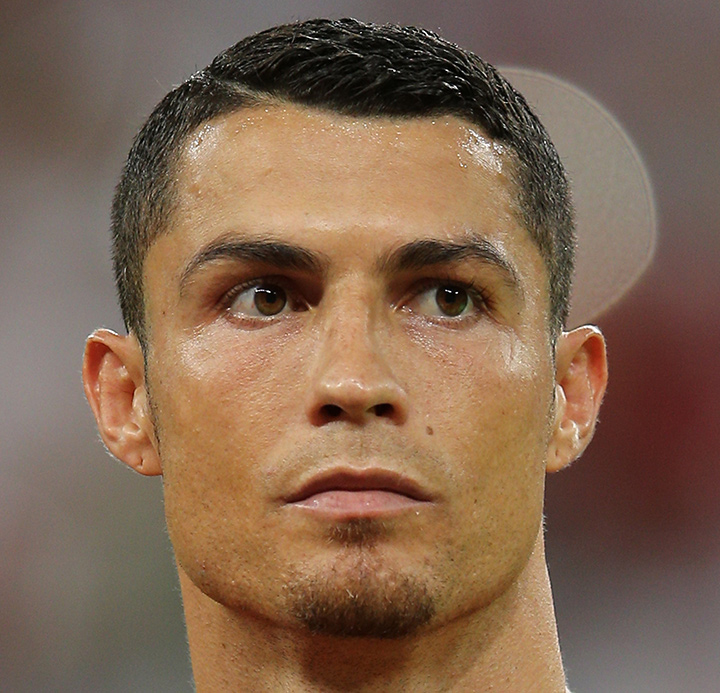 The closeup of the soccer legend and new Juventus player - Cristiano Ronaldo - CR7.