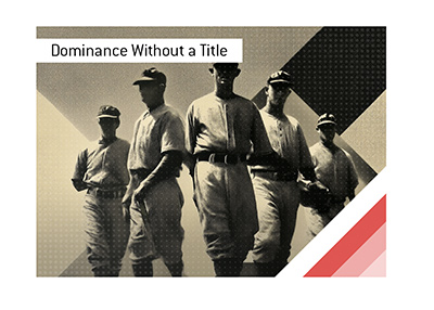 Vintage early 1900s baseball team in sepia halftone poster style, standing in dominant formation.