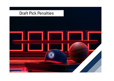 Los Angeles Clippers cap and basketball displayed before five empty red-bordered draft selection spaces.
