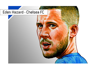 Eden Hazard - Chelsea FC star - Focused look - Illustration.