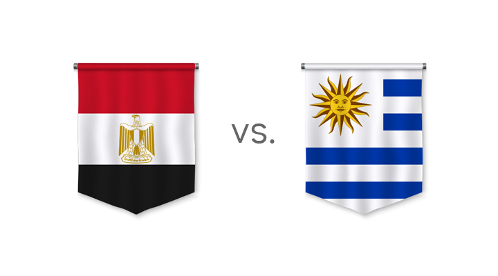 World Cup betting odds - Egypt vs. Uruguay - Nation flags and odds to win - Preview.