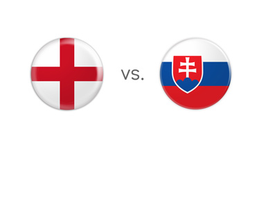 England vs. Slovakia - Matchup - Nation flags encircled.