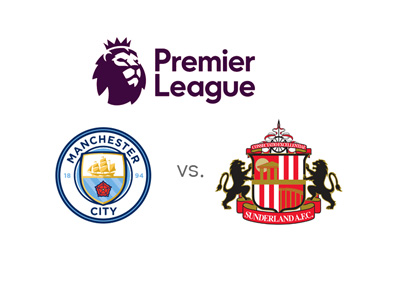The English Premier League matchup between Manchester City and Sunderland - League logo 2016/17 and team crests