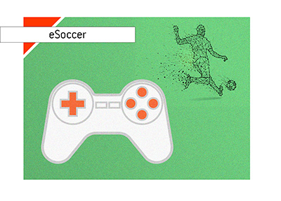 eSoccer is on the rise.  Playstation is the platform.  Illustration.