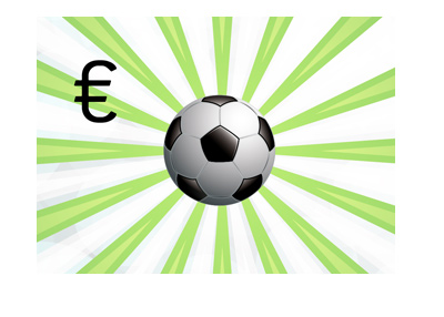 European football revenues - Illustration - Ball and funky background. Euro sign.