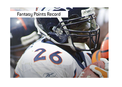 Clinton Portis set a single game fantasy points record during his time with the Denver Broncos.