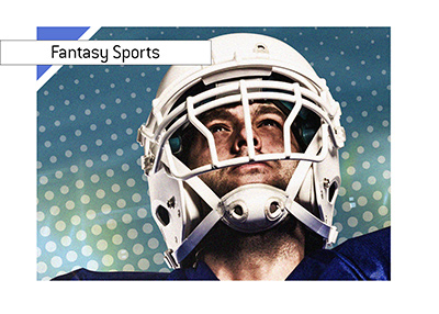 American football player looking up into the sky. Fantasy sports is alive and well in the United States.