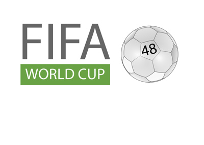 The generic version of the FIFA World Cup logo / sign. With 48 teams.