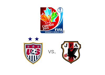 USA vs. Japan - FIFA Womens World Cup - Matchup and logos - Favourite to win