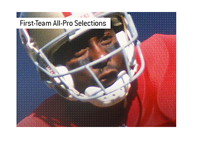 Who has the most first-team all-pro selections in American football?  In photo: Jerry Rice.