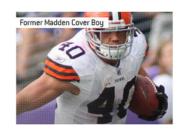 Former Madden Cover Boy - Peyton Hillis running for the Cleveland Browns.