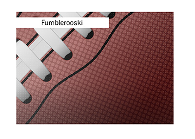 Fumblerooski explained. The meaning of the term when it comes to the game of American football. Illustration.