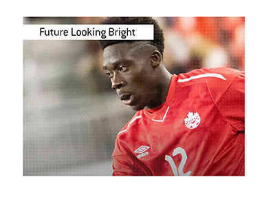 The future is looking bright for soccer in Canada. In photo: Alphonso Davies.