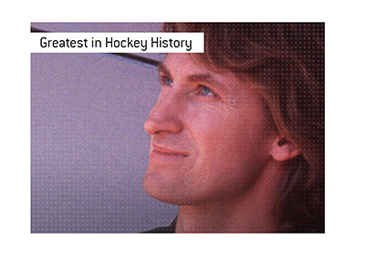 In photo: Wayne Gretzky.  The greatest hockey player in history of the game.