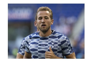 Tottenham Hotspur striker Harry Kane during warmup. Wearing 2017/18 season away or third kit.