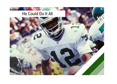 He could throw, he could run, and on a cold December afternoon, he showed the world he could punt too. In photo: Randall Cunningham.