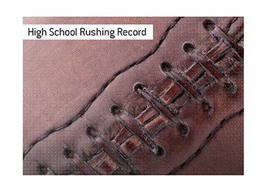 The rushing yards high school record dates back to year 1950.